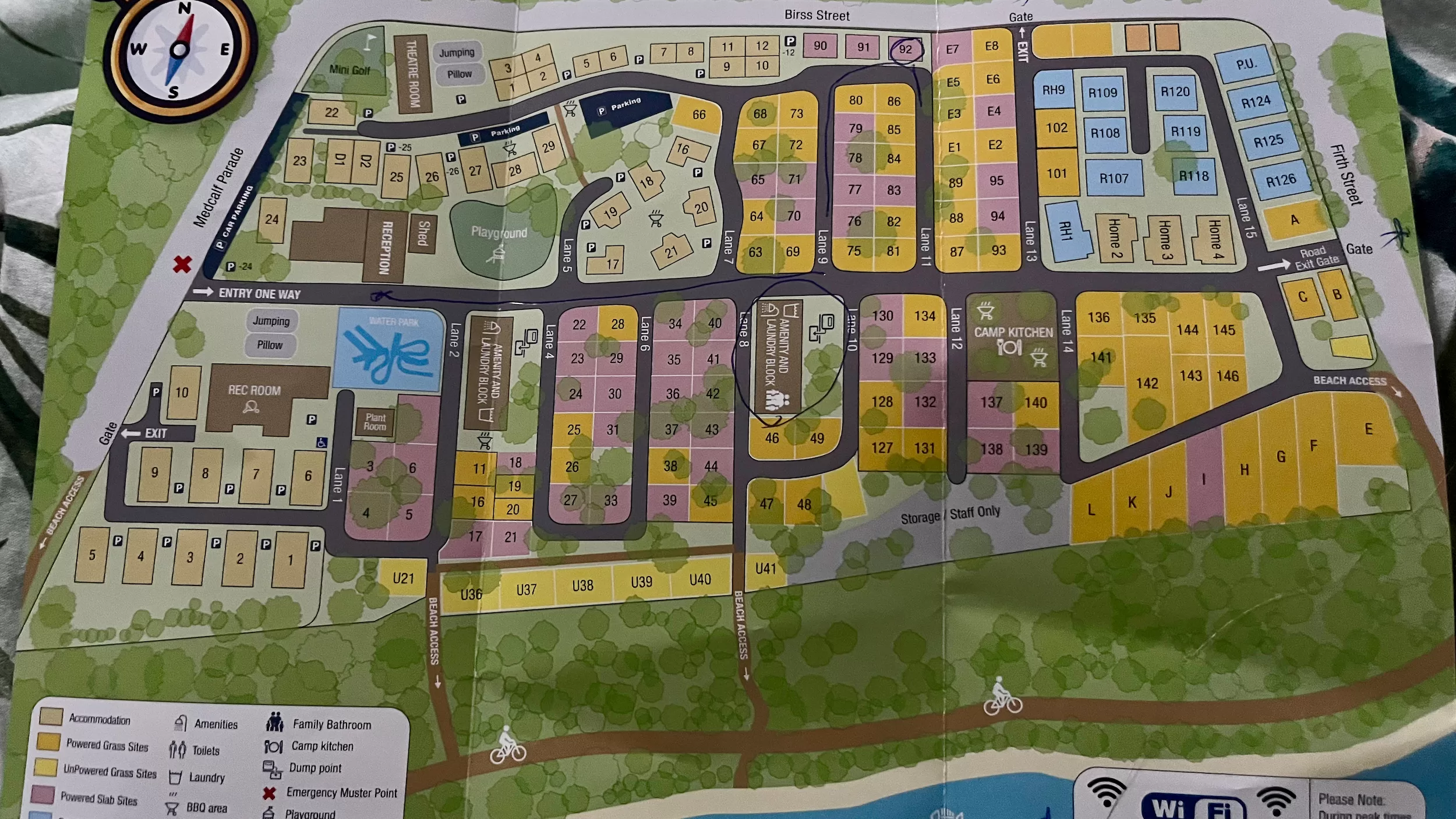 Caravan park map