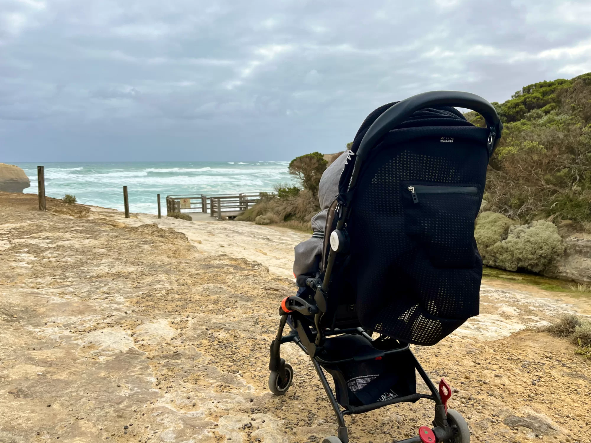 Niki in a pram Great Ocean Road VIC