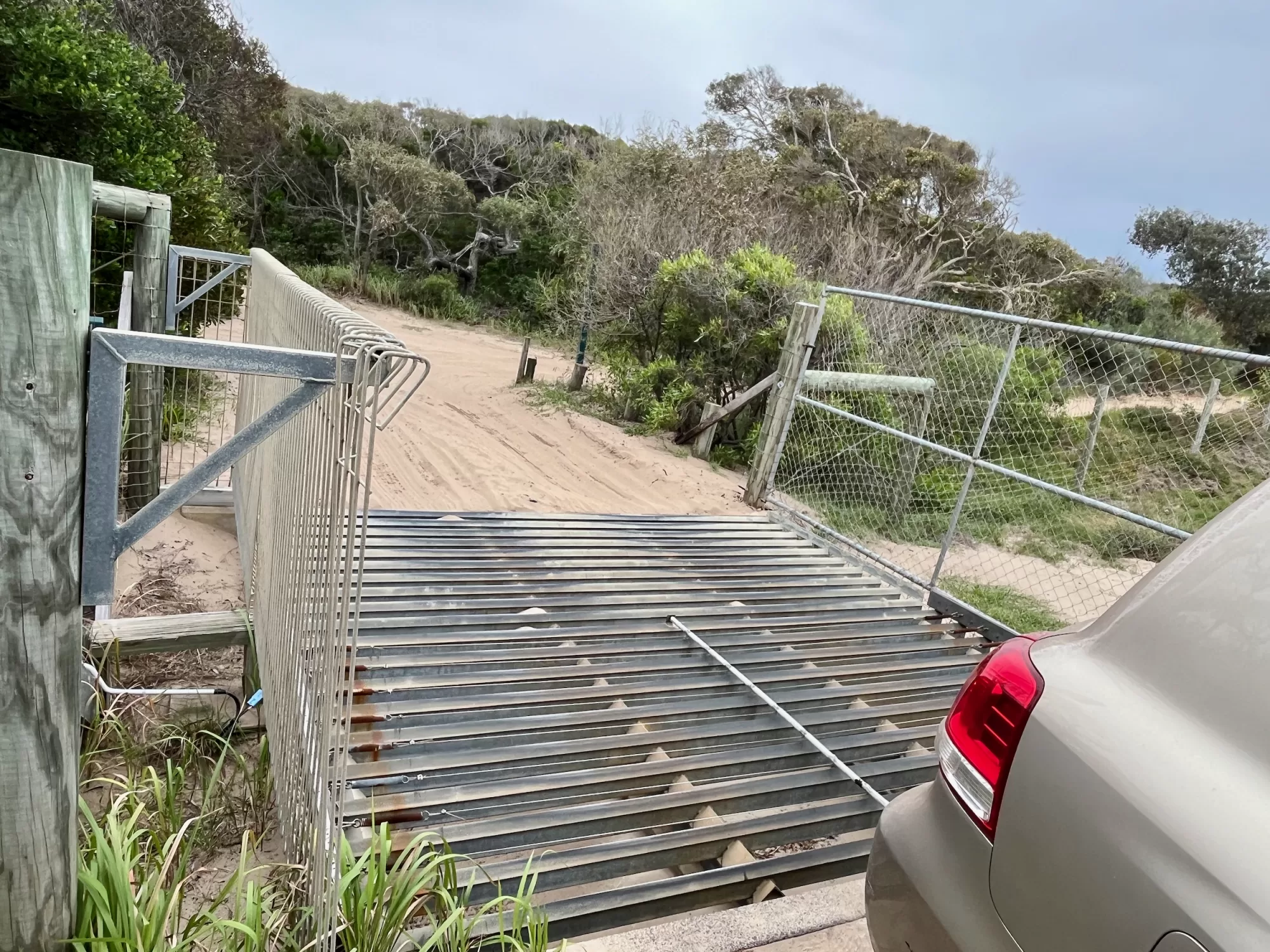 Dingo safety measures at the camp ground K´Gari Fraser Island QLD